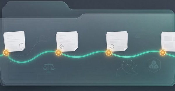 A case file with a timeline from intake to resolution