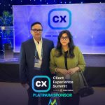 George Ayub and Dr. Soeta Islam with the CX Summit 2026 Platinum Sponsor banner