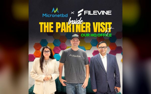 Micronetbd x Filevine: TJ Michaelson visits Micronetbd HQ (banner) TJ Michaelson of Filevine with Dr. Soeta Islam and George Ayub at Micronetbd HQ in Hamilton, New Jersey
