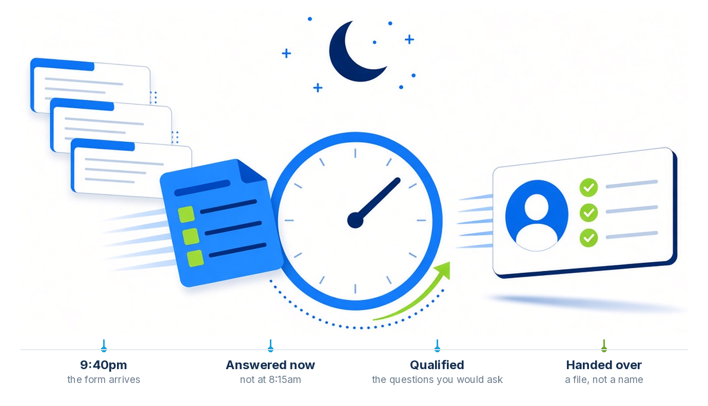 The first ninety minutes after a law firm intake form is submitted
