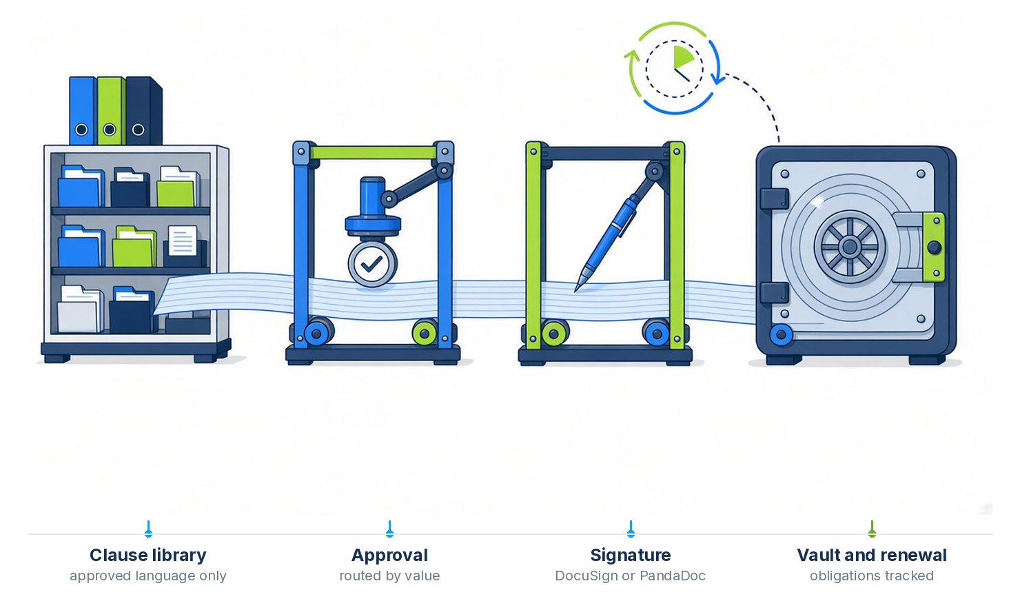 Four gates, then a renewal loop