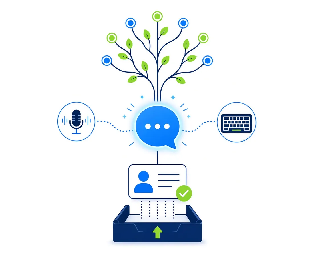 Workup Agent qualifying a website visitor by chat and voice