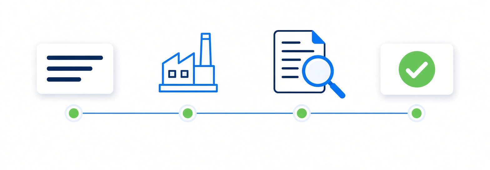 A supplier ingredient request moving through review to approval