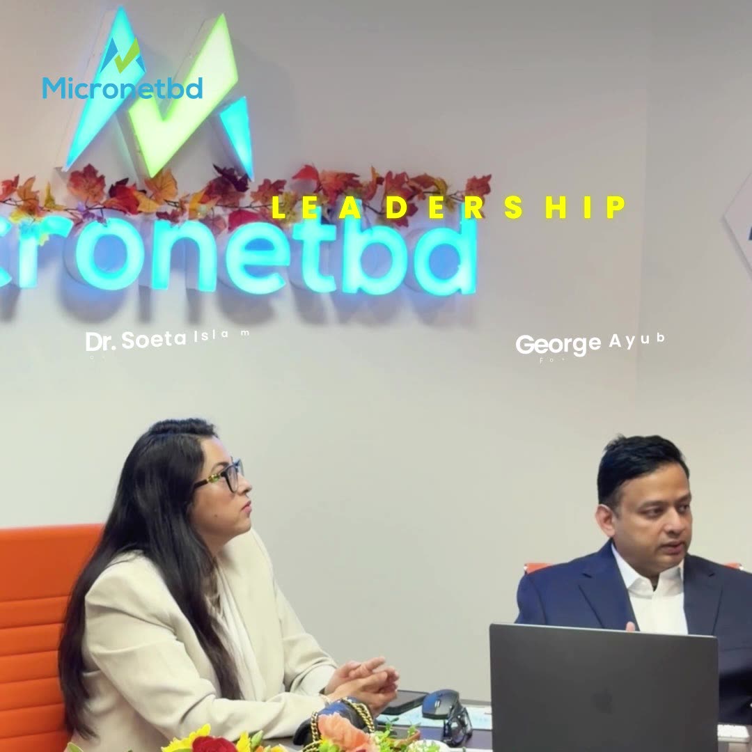 Dr. Soeta Islam and George Ayub with TJ Michaelson at Micronetbd HQ