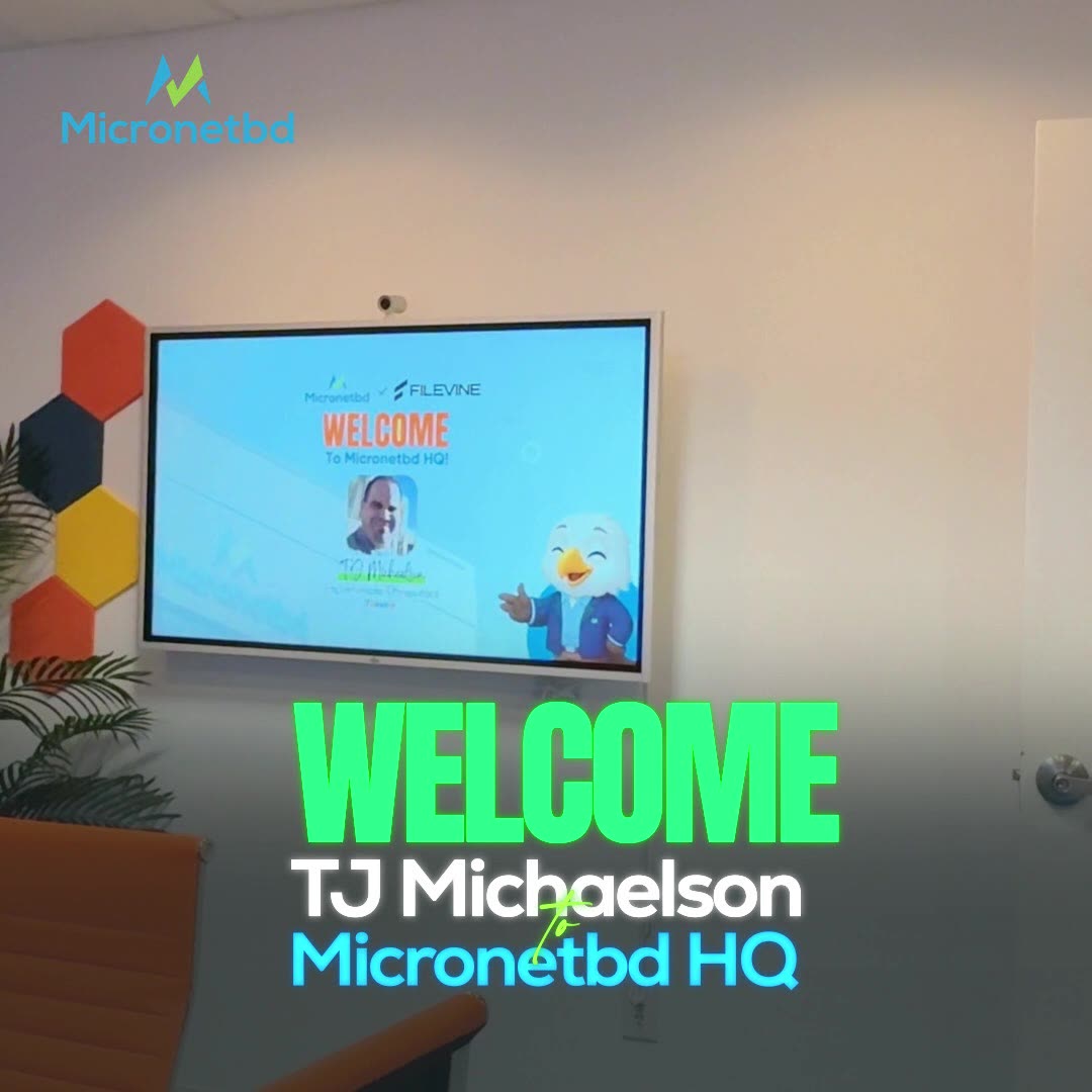 The welcome screen for TJ Michaelson at Micronetbd HQ